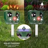 SAIJZEK Top vente matériau ignifuge extérieur à énergie solaire à ultrasons répulsif pour animaux singe chat répulsif Rat oiseau répulsif