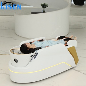 เตียงสระผมพร้อมหุ่นยนต์นวดอัตโนมัติสำหรับสปาผมยี่ห้อ Kisen Salon  เก้าอี้สระผมนวดไทย เฟอร์นิเจอร์ร้านเสริมสวยสุดหรู - Product Image 2