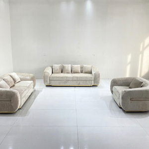 Canapé d'angle moderne et luxueux en tissu avec base métallique, confortable et élégant, pour salon, appartement ou hôtel, design lisse, personnalisable - Product Image 1