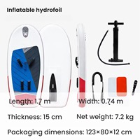 Planche de Wing Foil Gonflable Durable en Drop-Stitch, Portable, pour Hydrofoil et Sports Nautiques (SUP Foiling), Fabriquée en Chine