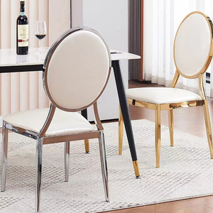 Silla Redonda Dorada <span class=keywords><strong>de</strong></span> Hierro con Respaldo, Popular <span class=keywords><strong>para</strong></span> Alquiler en Bodas, Eventos y Salones <span class=keywords><strong>de</strong></span> Banquetes - Product Image 1