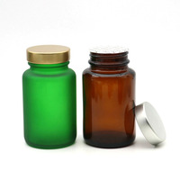 Flacon pharmaceutique en verre ambré transparent à large ouverture de 100 ml et 120 ml pour comprimés et médicaments