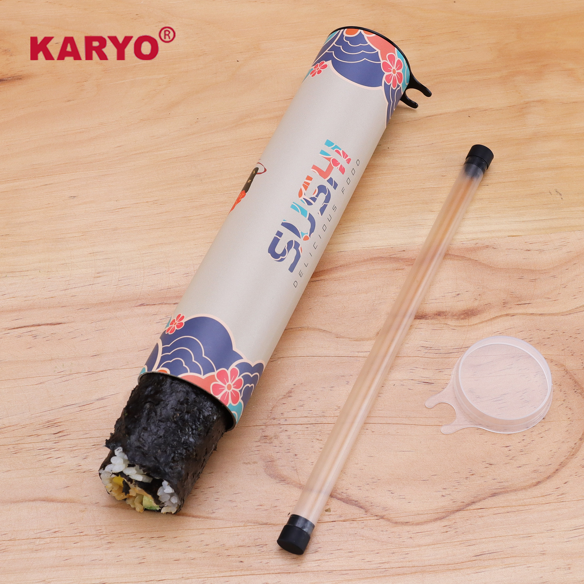 KARYO Custom Printed Eco-friendly Food Grade Sushi Push pop Paper Tube Paper Canister Packaging