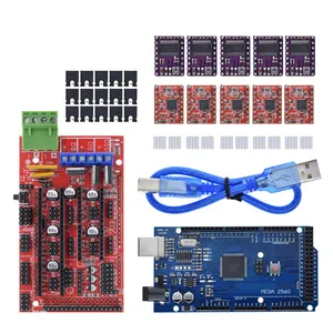 Painel de controle para impressora 3d, mega 2560 r3 + rampas 1.4 + 5 peças a4988 ou drv8825 unidade de motor de passo para kit de impressora 3d para arduino