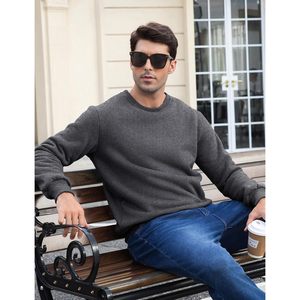 Sudadera de Forro Polar Sherpa para Hombre FOXA, Cuello Redondo, Algodón, Jersey Cálido de Invierno, Manga Regular, Antiencogimiento - Product Image 3