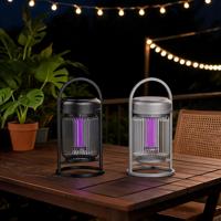 Lampe anti-moustiques solaire portable, corps métallique, 3600V haute tension, piège à insectes avec batterie 18650 4000mAh, faible consommation 2W