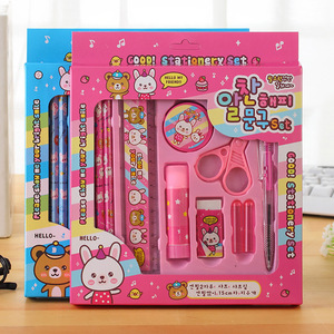 Juego <span class=keywords><strong>de</strong></span> Papelería Escolar Esencial 10 en 1, Bonito Juego <span class=keywords><strong>de</strong></span> Lápices, Tijeras, Regla, Bolígrafo, Tamaño A5 para Niños - Product Image 1