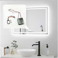 Interrupteur tactile intelligent 5A 12V 60W pour lecteur de musique, double bouton, capteur tactile, variateur LED, miroir tactile avec haut-parleur en cuivre