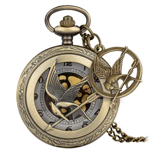 Старинные металлические ювелирные часы Mockingbird бронзовое старинное ожерелье кулон цепочка карманные часы