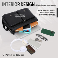 Sac à main de luxe multi-poches pour homme, sac à bandoulière en cuir de vachette véritable, sacoche de messager pour le bureau