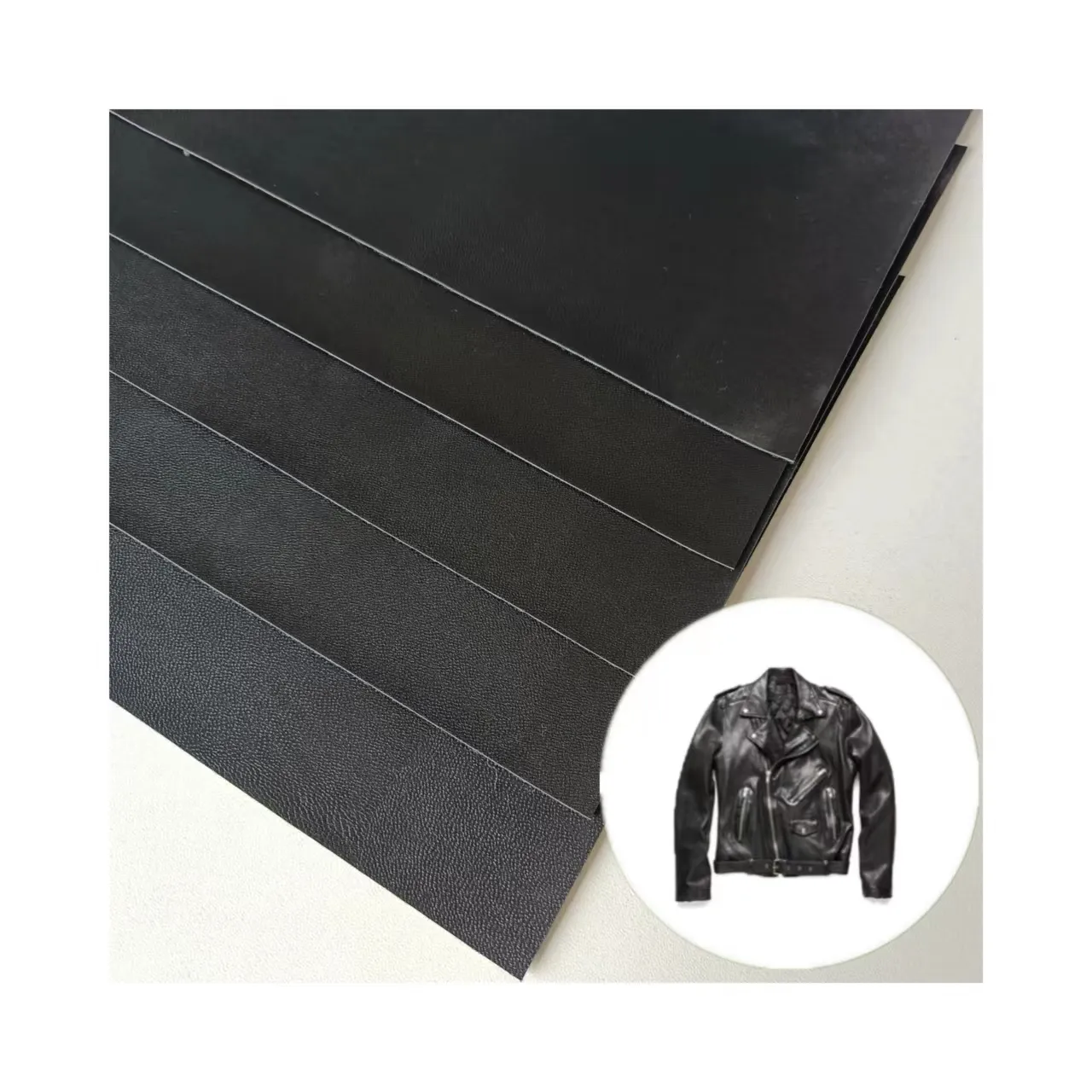 Garment black leather factory soft 0.7mm thickness pu synthetic leather for clothing