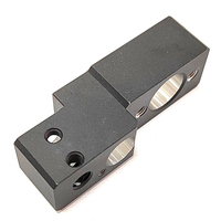 Bloc de roulement en aluminium usiné CNC, support de guidage linéaire anodisé avec trous filetés, composant de précision OEM pour équipement d'automatisation