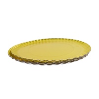 Plateau en papier doré jetable personnalisé en usine pour pizza, chocolat, fêtes, biscuits, sucreries, bonbons, hamburgers, avec gaufrage et dorure à chaud