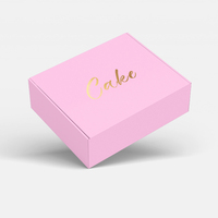 Boîte en carton rigide ondulé personnalisée, biodégradable, rose, colorée, avec logo estampé à chaud, pour l'emballage alimentaire, sushis, gâteaux, desserts, à emporter
