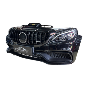 Pour Mercedes-Benz C63 <span class=keywords><strong>C63S</strong></span> AMG W205 – Ensemble de pare-chocs avant avec calandre et radiateur à visser, remplacement avec vis, ajustement universel - Product Image 1