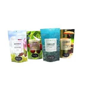 Saco de chá feito sob encomenda, sacola descartável de tamanhos diferentes para saúde saco de embalagens com zíper flor biodegradável