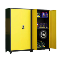 Armoires de rangement en acier avec serrure à code, assemblées, 4 compartiments, étanches, multifonctionnelles, en métal, pour garage, entrepôt
