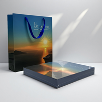 Cajas y Bolsas Personalizadas para Libros con Impresión Offset, Asa de Cinta, Logotipo en Lámina Plateada, Libro de Tapa Dura con Barniz UV Localizado