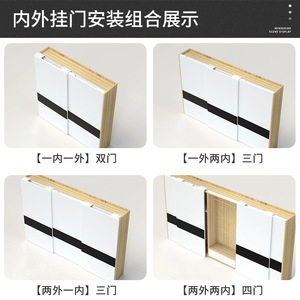 External Top-Mounted Sliding Door Track Double Damper Aluminum Alloy Ceiling Mount For Wardrobes Tv Cabinets - Product Image 5