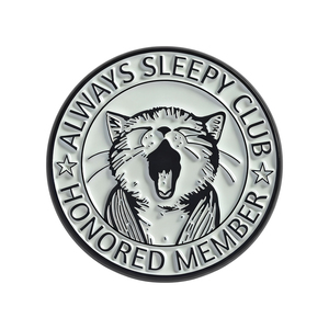 Spilla da Membro Onorato del Club Always Sleepy, Pin Smaltato con Gatto Stanco e Sonnolento, Distintivo per Borsa, Gioielli, Regalo per Amici - Product Image 1