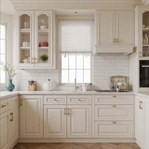 Gabinete de Pared con Puerta Plana para Cocina, Estilo Francés de Lujo Ligero, Tablero de Pino Europeo SANTOPOVA, Estructura de Madera Maciza - Product Image 6