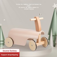 Trottinette d'équilibre en bois pour enfants, chariot d'apprentissage de la marche pour tout-petits, jouet puzzle à quatre roues avec fonction de torsion, capacité de charge 10 kg, pour les enfants de plus de 3 ans