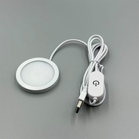 Lampe LED Ronde USB Sunssy, Ultra-Fine en Alliage d'Aluminium, Blanc Chaud, Tactile, Câble 5V, Modèle Imprimé en 3D