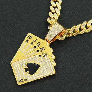Pendentif Poker Nahrdelnik s Priveskem Ze Slitiny Zinkove Slitiny Hip Hop s Priveskem Na Nahrdelnik Pro <span class=keywords><strong>Muze</strong></span> Sperky - Product Image 1