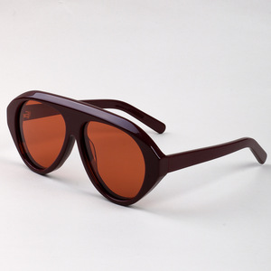 Gafas <span class=keywords><strong>de</strong></span> <span class=keywords><strong>Sol</strong></span> Vintage Extra Grandes Ovaladas Clásicas con Logotipo Personalizado, <span class=keywords><strong>Lentes</strong></span> Gruesas Polarizadas <span class=keywords><strong>de</strong></span> Alta Calidad Hechas a Mano con Acetato para Hombre y <span class=keywords><strong>Mujer</strong></span> - Product Image 3