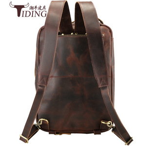 Tiding Genuine Leather Men's <b>Briefcase</b> 16-inch Laptop Bag Large Capacity Business Bag With Detachable Handle - Product Image 5