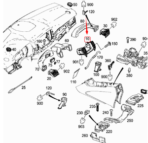 1668300854  Ensemble de sortie d'air conditionné central pour Mercedes Benz ML/<span class=keywords><strong>GLE</strong></span> W166 (Configuration élevée) OEM  1668300854 - Product Image 2