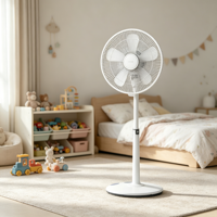 Ventilateur sur pied en plastique à vent naturel, double commande, vente en gros d'usine, ventilateur électrique domestique pour la circulation d'air intérieur