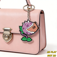 Gantungan Kunci Akrilik Berbentuk Tanaman Karnivora Lucu yang Makan Beruang, Pesona Bunga Monster Unik untuk Kunci, Tas, Ransel, Desain Transparan yang Tahan Lama.