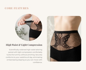 Collant Modellanti a Compressione Micro-Mesh con Controllo Pancia a 360 Gradi, Collant a Rete Traspiranti in Tulle Jacquard Trasparente - Product Image 2