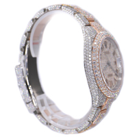 Montre de luxe unisexe en acier inoxydable et verre, sertie de moissanite et de diamants étincelants, personnalisable, 20 mm, ajustable