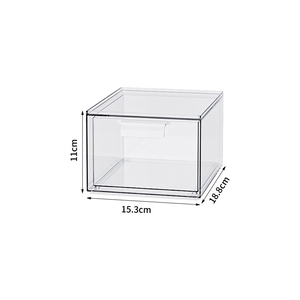 Tiroirs empilables transparents d'organisateur <span class=keywords><strong>de</strong></span> <span class=keywords><strong>maquillage</strong></span> <span class=keywords><strong>de</strong></span> boîte <span class=keywords><strong>de</strong></span> <span class=keywords><strong>rangement</strong></span> <span class=keywords><strong>de</strong></span> cosmétiques en plastique avec des poignées <span class=keywords><strong>de</strong></span> traction pour la vanité - Product Image 6