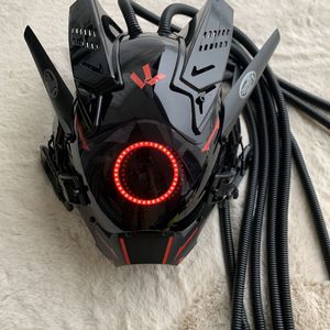 Casque LED Cyberpunk Lumineux Unisexe, Design Phantom Samurai, pour Carnaval de Noël, Exposition de Bandes Dessinées et Cosplay - Product Image 5
