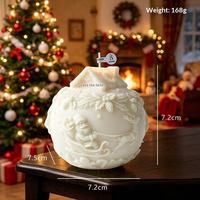 Bougie en cire de soja de style nordique faite à la main, 9 cm, design tridimensionnel, pour cadeau de Noël, décoration de la maison