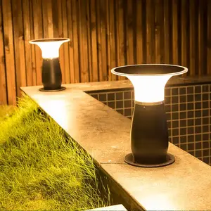 Fábrica Preço Atacado Solar Lawn Light LED Outdoor Waterproof Coluna Cabeça Solar Lawn Bollard Light, Jardim Caminho Luz