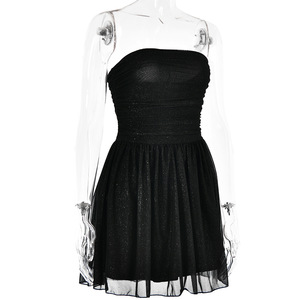 Abito Vintage Top abito da donna vestito 2025 moda Night Club donna abito da <span class=keywords><strong>sera</strong></span> Sexy lucido Mini maglia rossa abito da festa - Product Image 6