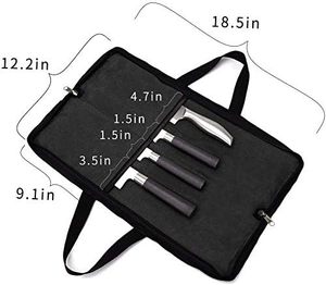 Muestra Gratuita, Bolsa de Cuchillos Personalizada, Bolsa de Herramientas de Seguridad Laboral de Cuero para Chef, Fabricante de Bolsas de Cuchillos de Chef de Lona Encerada con 6 Ranuras - Product Image 5