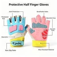 Gants de moto demi-doigts antidérapants avec protection en gel pour la paume, respirants et résistants à l'usure