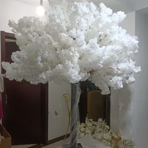 Árbol de flor de cerezo artificial de seda blanca más completo de 6 pies de alta calidad IFG para decoración de bodas