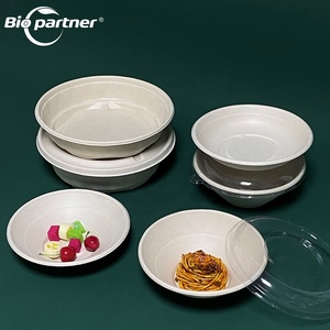 AO3 Bol à canne à sucre jetable personnalisé Plaque biodégradable pour micro-ondes pour les repas Smoothie Riz Pâtes Dessert Fête - Product Image 1