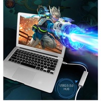 Kabel Lan RJ45 USB Hub 3.0 transmisi 1000Mbps kartu jaringan Gigabit koneksi adaptor ke perangkat komputer