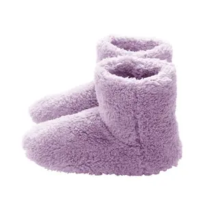 Chaussons d'hiver chauffants USB en peluche Chaussons chauffants pour chaussures Semelles chauffantes