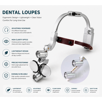 Loupes binoculaires dentaires avec éclairage LED 5W, support réglable, pour chirurgie et examen médical