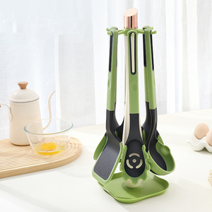 Juego de utensilios de cocina antiadherentes de silicona de 7 piezas con mango de nailon, resistentes al calor, incluye espátula y herramientas de cocina - Product Image 6