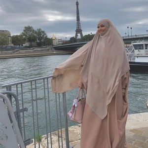 2231 #   Khimar 14 couleurs pour l'Aïd et le Ramadan, en Nida de haute qualité, vêtement islamique à nouer, foulard de prière, hijab pour femme - Product Image 4