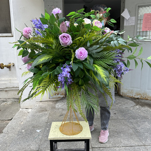 Ifg rừng phong cách centerpieces lụa tăng cây xanh hoa nhân tạo bóng cho đám cưới - Product Image 4